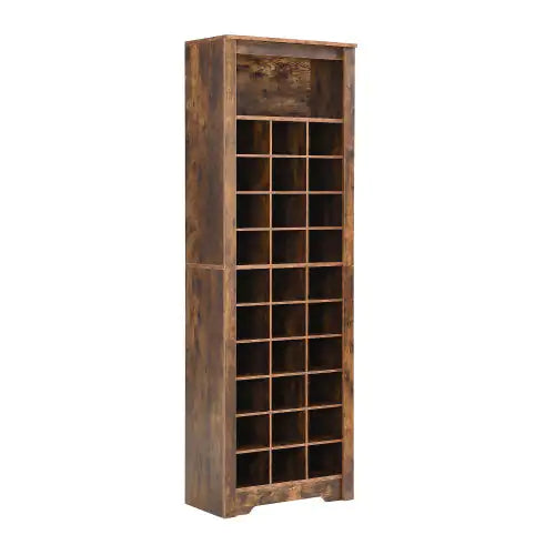 Consola Gabinete para 30 Zapatos de Diseño Estilizado, Gabinete Moderno para Zapatos, Capacidad de Almacenamiento Múltiple, Gabinete Alto Autoportante, Adecuado para Pasillo, Dormitorio, Marrón Rústico